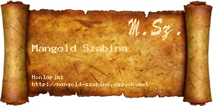 Mangold Szabina névjegykártya