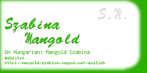 szabina mangold business card